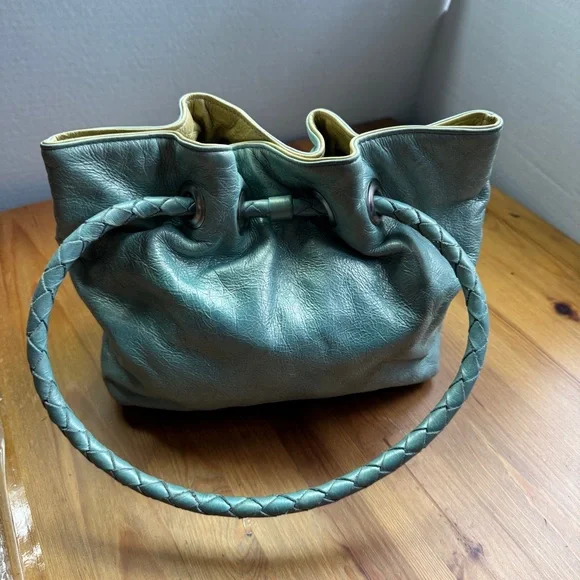 Susan Farber Collections turquoise bag with signature leather vintage
